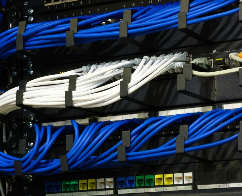 Internet communication equipment, internet communications concept background